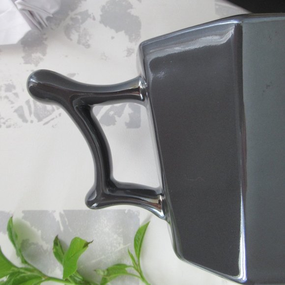 Starbucks 2013 Gunmetal Gray Octagon Ceramic Coffee Tea Mug - Picture 8 of 13